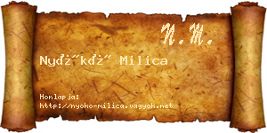 Nyókó Milica névjegykártya